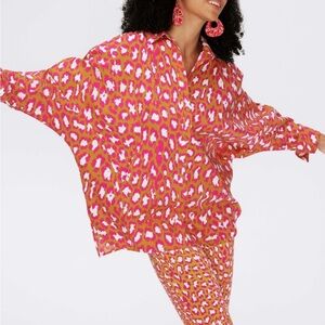 Diane von Furstenberg Caleb Blouse Sz XL